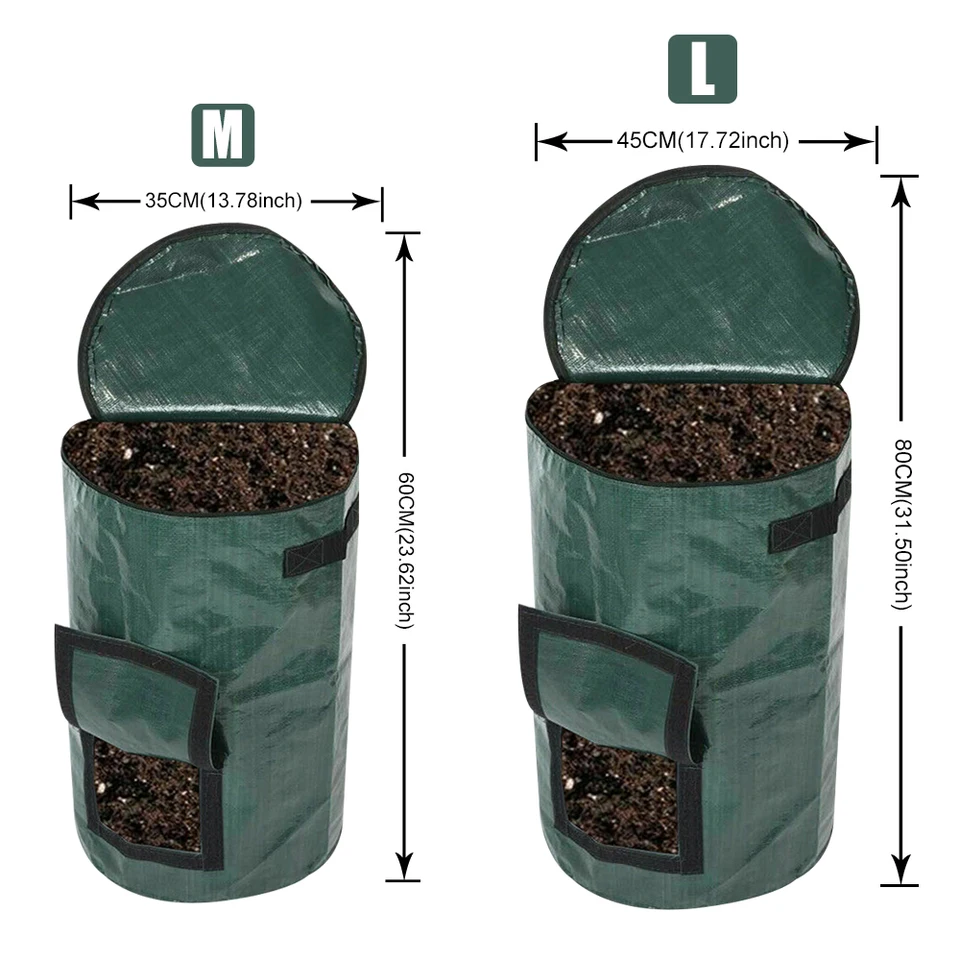 Jonikuper Borsa per compostaggio per uso esterno, riutilizzabile, 35 x