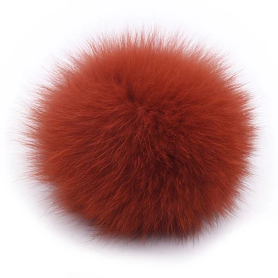 Orange - Fox Fur 15 см DIY настоящие помпоны из меха енота для вязаных шапок с черепами вязаные шапки шарфы и брелок натуральные помпоны из лисьего меха - Цвет: Orange - Fox Fur