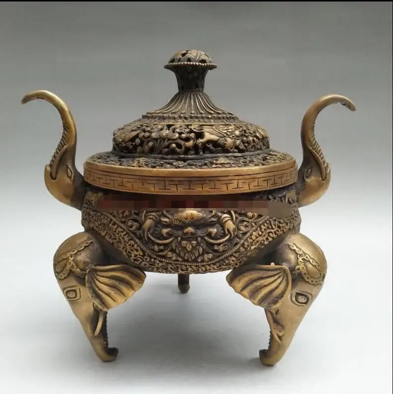 --- 301+++Copper incense Shoumian elephant lion light bronze jewelry Home Furnishing Feng Shui | Дом и сад