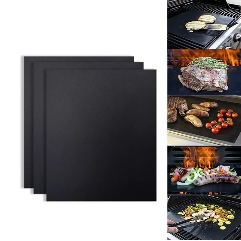 Non-stick BBQ Grill Mat 40*33cm Baking Mat BBQ Tools Cooking Grilling Sheet Heat Resistance Easily Cleaned Kitchen Tools