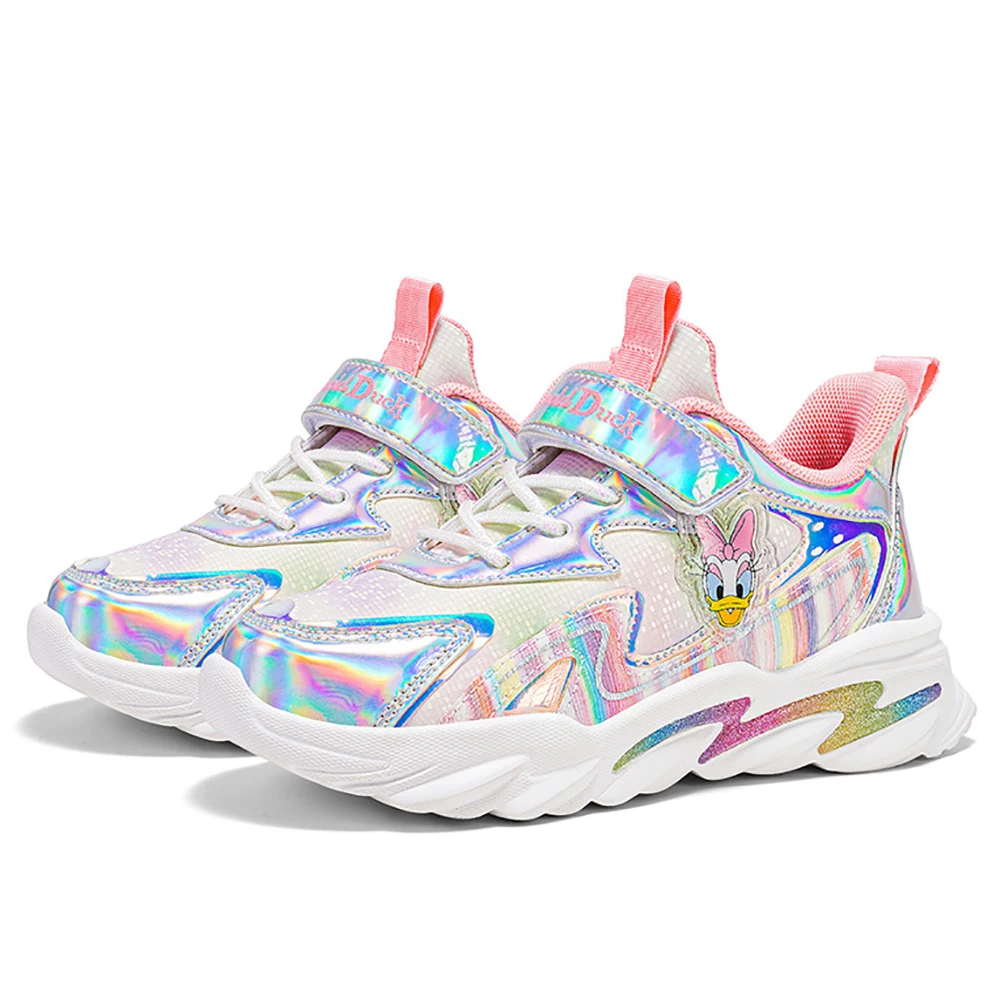 Disney Designer Kids Casual Sneakers For Girls Colorful Daisy Duck Prints Sports Shoes Students Nonslip Breathable Running Shoes