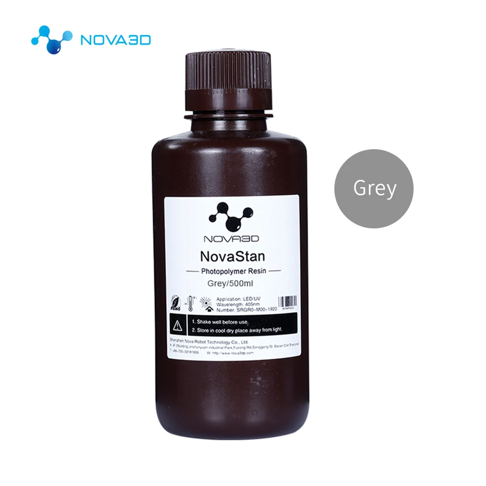 500ml grey NOVA3D принтер 405nm УФ полимерный печатный материал lcd DLP SLA УФ чувствительный жидкий фотополимер - Цвет: 500ml grey