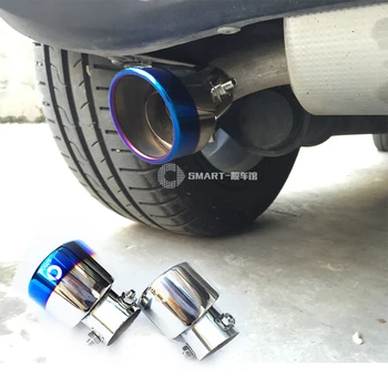 

Smart 453 fortwo forfour Car Exhaust Muffler Tip Stainless Steel Pipe Chrome Trim Modified Car Rear Tail Throat Liner Acc