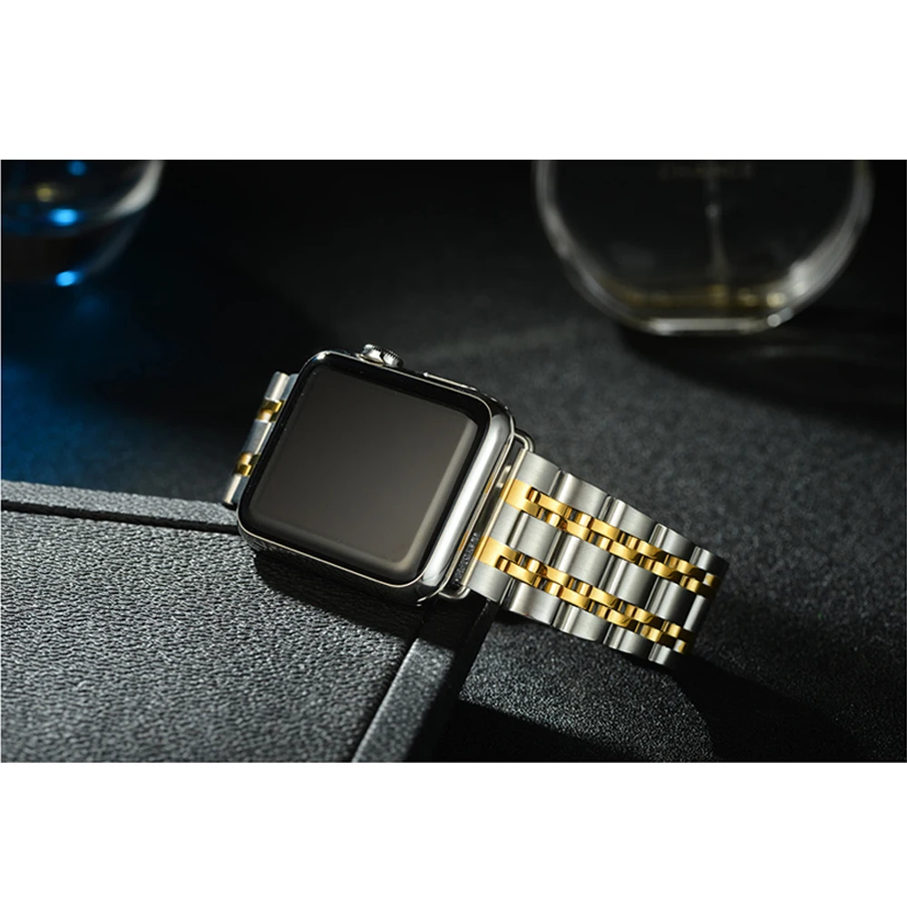 Ремешок из нержавеющей стали для apple watch 4 band 44 мм/40 мм correa iwatch 4 3 2 5 band 42 мм/38 мм Браслет Бабочка Пряжка ремешок для часов