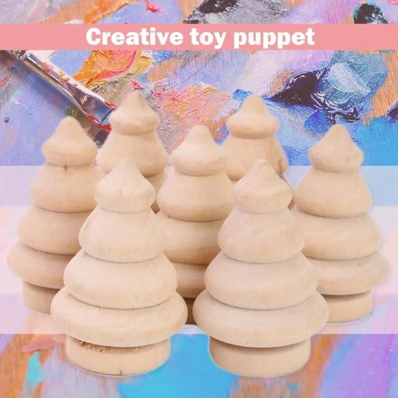 10 шт. DIY деревянные фигурки для украшения свадебного торта незавершенные ремесленные колышки для кукол дерево украшение для свадебного торта дети домашнее искусство окрашенная игрушка
