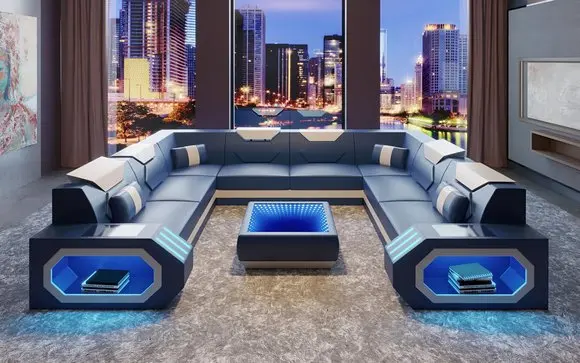 Роскошный диван комплект 7 местный секционный диван u-образный регулируемый подголовник для дивана или телевизора