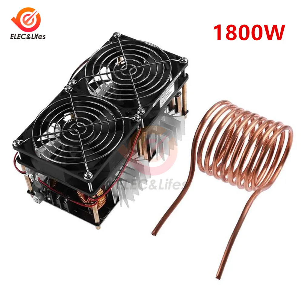 1800W 1800 Вт 2500 Вт ZVS индукционный нагреватель индукционный нагревательный аппарат Модуль платы блока программного управления Flyback драйвер нагреватель охлаждающий вентилятор интерфейс+ катушка - Цвет: 1800W