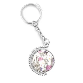 

Barcelona Cathedral Soccer Statue Spain Rotatable Key Chain Ring Keyholder