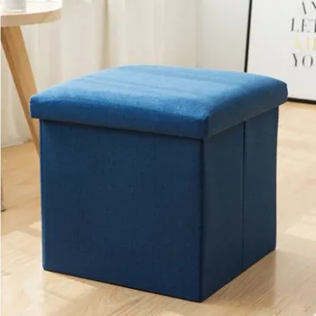 

New Multifunctional Foldable Fabric Storage Stool Bench Box Small Sofa Minimalist Artistic Style Kid Chair Foot Stool 25*25*25CM