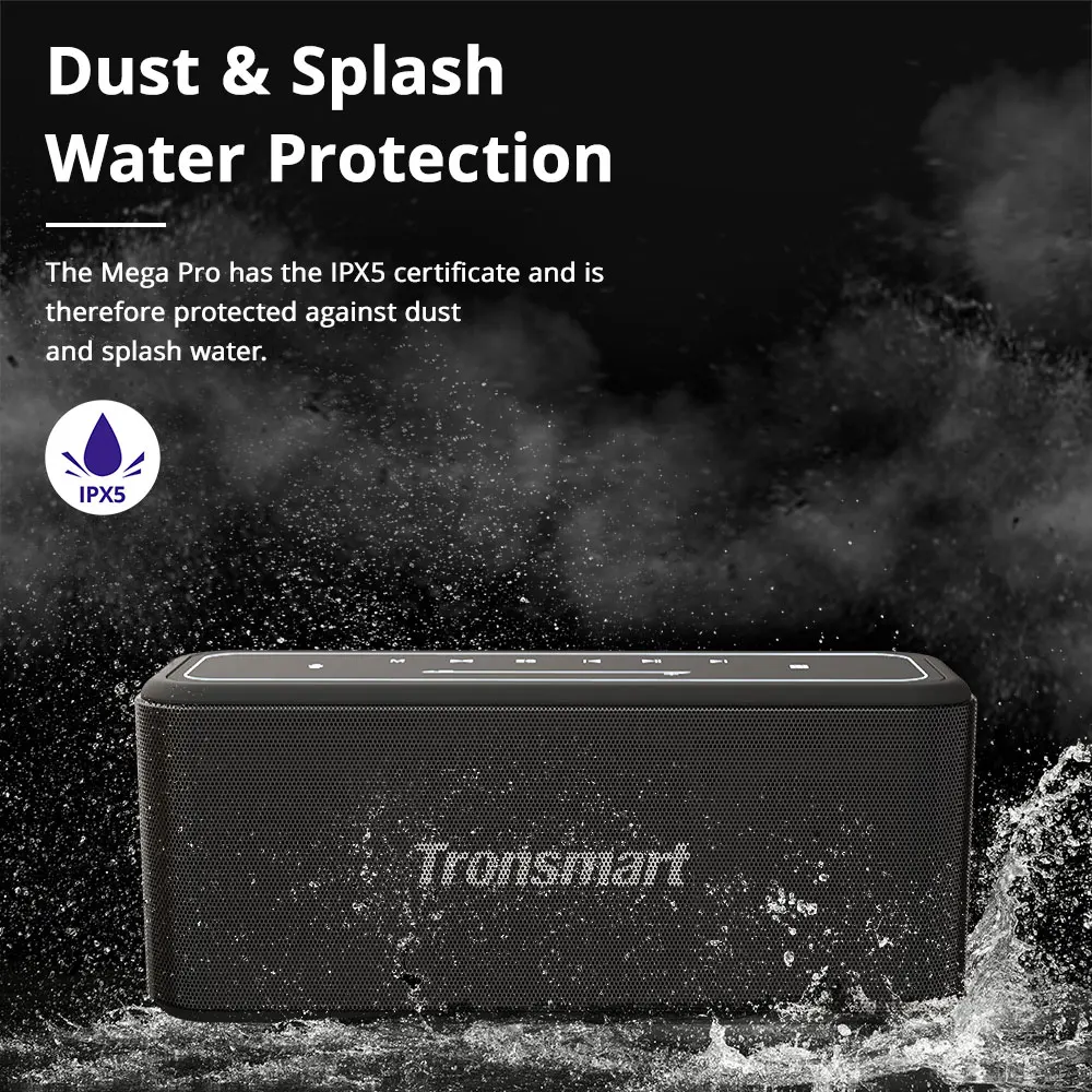 60W Power Tronsmart Mega Pro Bluetooth 5.0 Speaker Portable Speaker Enhanced Bass TWS Column with NFC, IPX5, 10400mAh battery 60W Power Tronsmart Mega Pro Bluetooth 5.0 Speaker Portable Speaker Enhanced Bass TWS Column with NFC, IPX5, 10400mAh battery