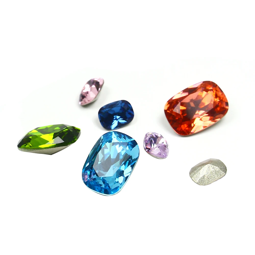 Mixed Colors Crystal Large Rhinestones Crystal Glass Pointed Back ...