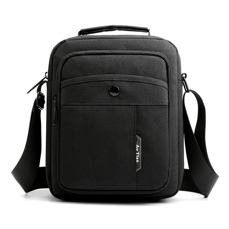 

New Arrival Men's Shoulder Bag Waterproof Nylon Multi-layer Crossbody Bag For Men Black Small Casual Travel Bag Men bolso hombre