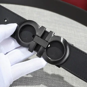 

2020 hot selling new product men's belt stainless steel never fading hardware 8-shaped buckle luxury brand designer fashion belt