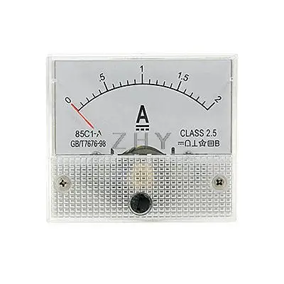 

0-2A Scale Range DC Amperemeter Panel Meter w Screw Nuts