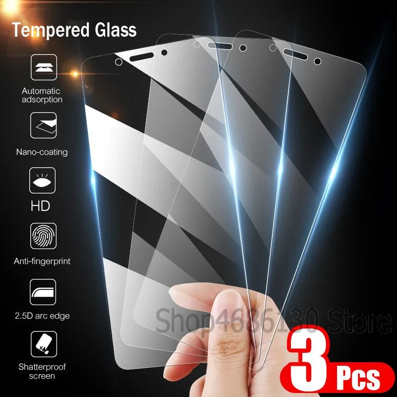 

3-1PCS 9H Tempered Glass for Samsung Galaxy A8 A6 Plus Screen Protector For Samsung Galaxy A7 2018 J6 J4 Plus Glass
