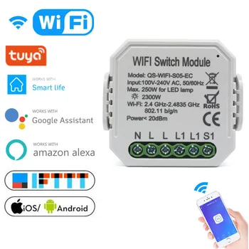 

Tuya Wifi Power Meter Switch Module Concealed Wireless Relay Switch Consumption Monitor Measurement Via Alexa Google Home
