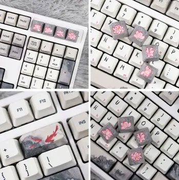 

5 Sides Dye-Sublimation Ink Koi Nobori Carp Keycap Mechanical Keyboard Keycaps T3LB