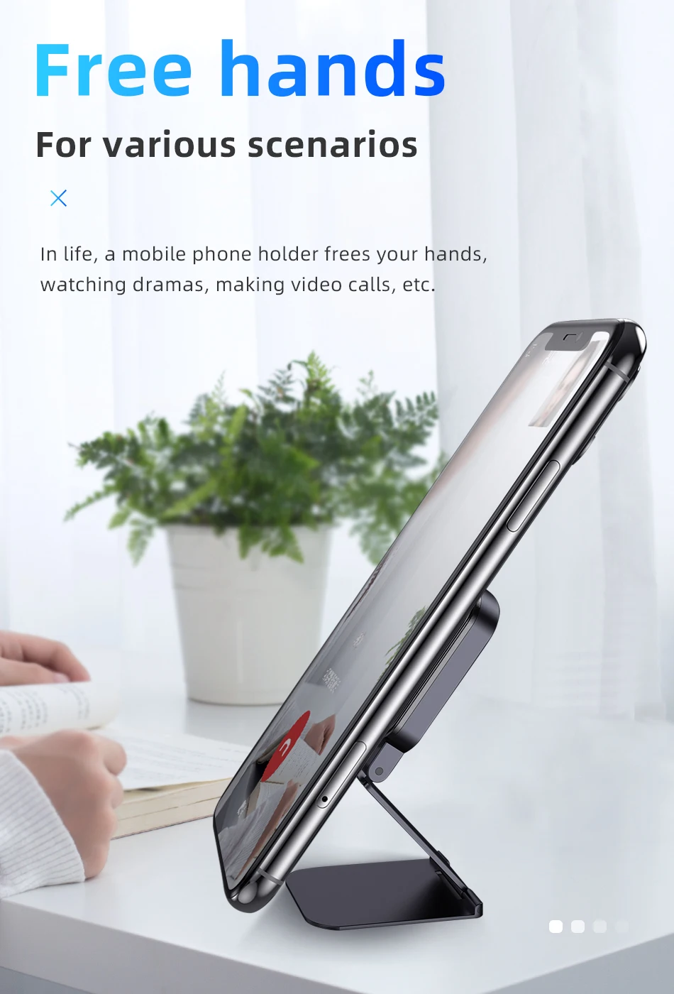 !ACCEZZ Car Magnetic Holder Phone Stand For iPhone 11 X Samsung Center Console Folding Adjustable Magnet Support Desktop Bracket (6)