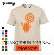 YUANQISHUN Creative Design Spoof Android Robot Funny Print Men's T Shirt New Cotton O-Neck Casual Tshirt Humor Top Tee