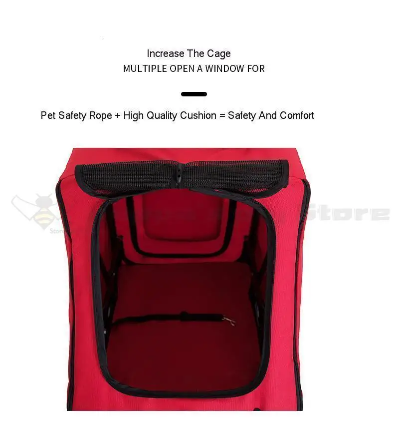 Large Pet Stroller Large Dog Stroller Folding Large Space Load-bearing Outing Folding Washable Widening Care Out Pet Car