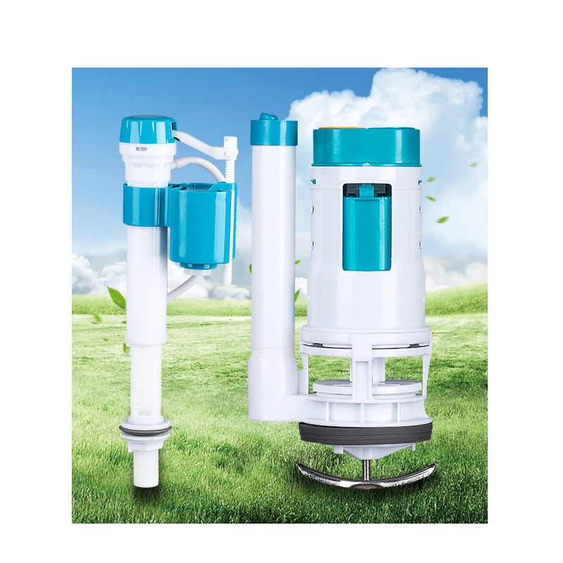 Button Flush Tank Toilet Set Square Toilet Toilet Accessories