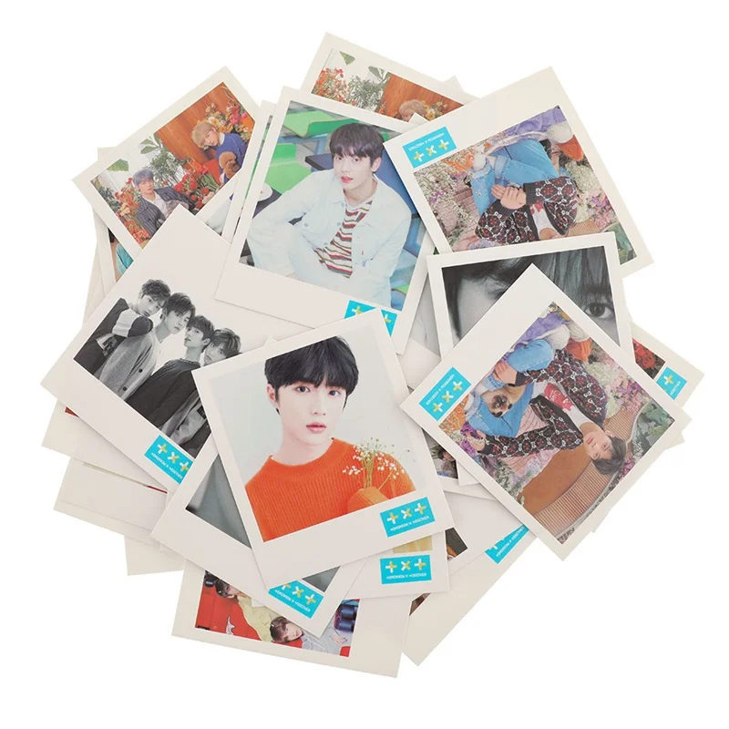 

40Pcs/Set Kpop TXT YEONJUN SOOBIN BEOMGYU TAEHYUN HUENING KAI LOMO Cards Photo Cards Small LOMO Cards With Clips And Rope