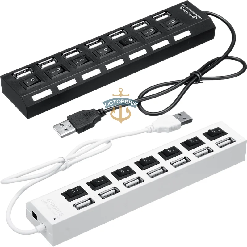 Разветвитель концентратор с 4 7 портами USB 2 0 переключатель подходит для корпуса
