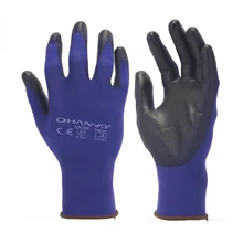 Hanvo 1 пара защитные рабочие перчатки 18 калибровочных крашения нейлоновые рабочие перчатки с ПВХ покрытием механические рабочие перчатки