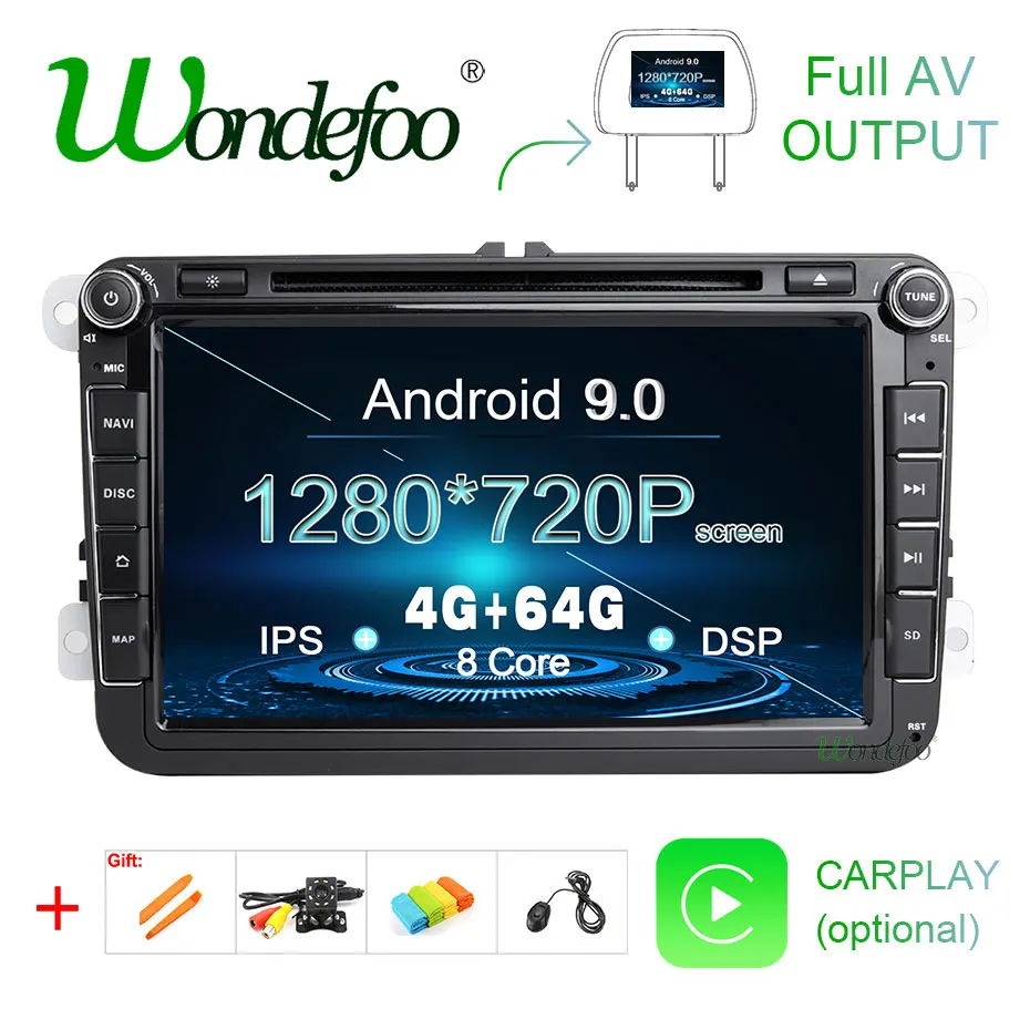 Ips DSP Android 9,0 64G 2 DIN dvd-плеер для сиденья Altea Leon Фольксваген Толедо Passat b6 V6 B7 POLO golf 5 6 touran TIGUAN SAGITAR gps