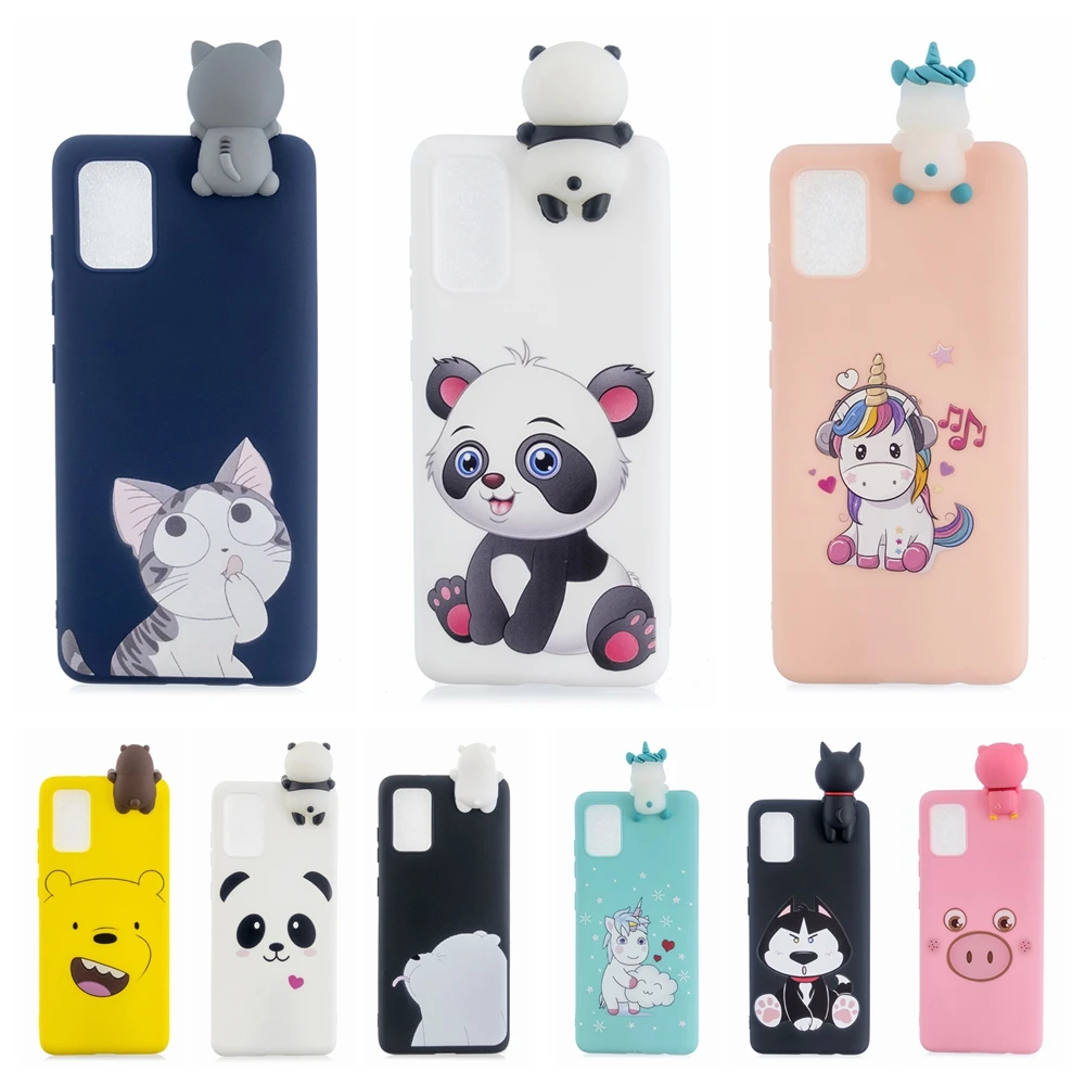 S20 ультра 3D чехол для etui Samsung S8 S9 S10 Plus Kawaii Единорог панда силиконовый на Galaxy S10E Lite S7