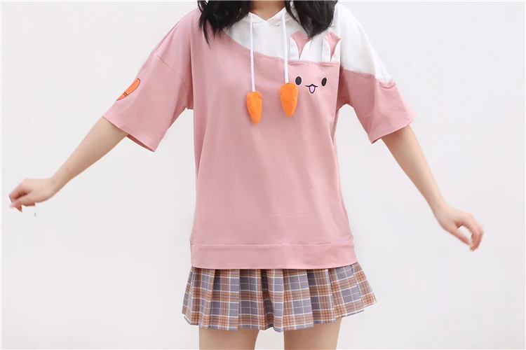 Carrot Bun Bun Kawaii Hoody Tee - 8 - Kawaii Mix