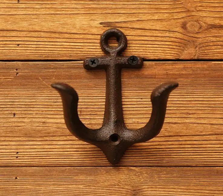 Vintage Rustic Cast Iron Nautical Anchor Design Wall Coat Hooks Rack Decor  Wall Mounted Antique Metal Home Bathroom Towel Hanger - Key & Decorative  Hooks - AliExpress