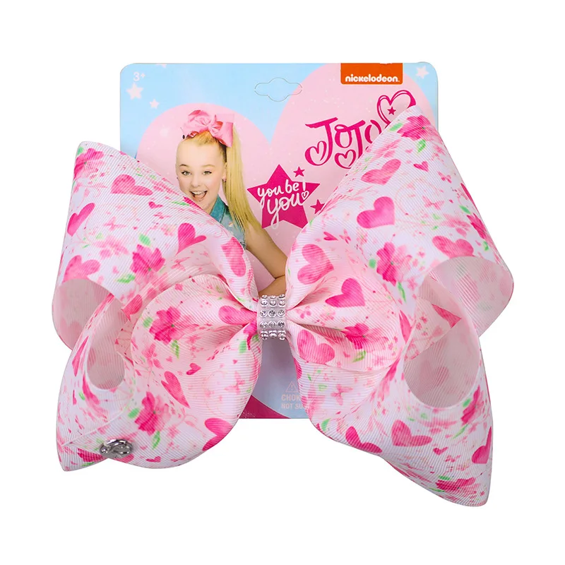 " Девочки Jojo Siwa волосы заколки-бантики для волос для детей Дети День Святого Валентина волосы банты с заколка для волос со стразами аксессуары для волос - Цвет: 2