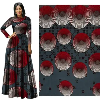 

100% Cotton African Ankara Circle Printed Real Wax Fabric For Wedding Party Dress 2020 New Nigerian Veritable Wax Fabric