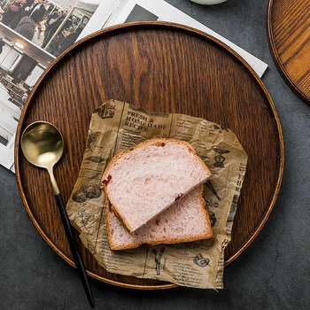 

Wooden Round/Oval/rectangular Serving Tray Fruit Snack Dishes Drink Platter Saucer Tea Tray Dessert Dinner Beef Plate Tableware