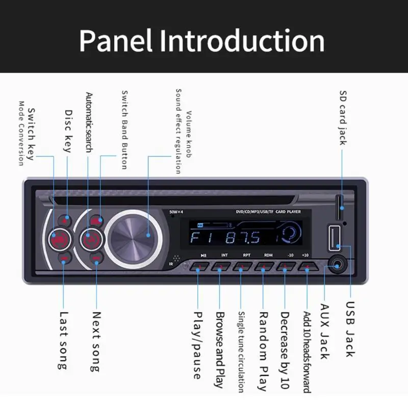 SWM 8169A Bluetooth Автомобильный Mp3 плеер стерео CD VCD DVD Аудио Видео плеер AUX USB FM радио приемник в тире головное устройство