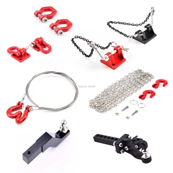 

1/10 Scale Accessories Metal Tow Hook Trailer Rope Chain Trailer shackle for RC Crawler Car Axial SCX10 Traxxas TRX4 Tamiya CC01