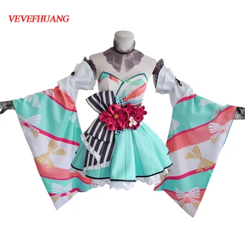 

VEVEFHUANG Anime Vocaloid V Hatsune 39world MIKU39 Flower Kimono Japanese Dancer Uniform Cosplay Costume Halloween Birthday Suit
