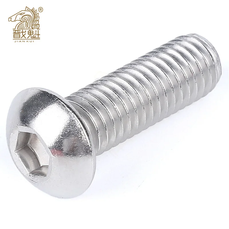 10/50pcs M2 M2.5 M3 M4 M5 M6 304 A2-70 Stainless Steel Black grade 10.9 ISO7380 Hexagon Hex Socket Head Button Allen Bolt Screw