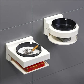 

Wall Mounted Ashtray Home Stainless Steel Wall-mounted Ashtray Hole-free Hanging Ashtray Waterproof Ash Storage Ashtray