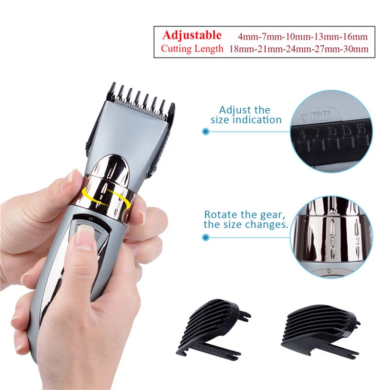 Aparador de Cabelo Máquina de Cortar Máquina de Corte de Cabelo Lavável Recarregável Cabelo Barbear Navalha Barba Trimer Men Child Shaver Barbeiro Cortador 8 Cheap Aparadores de pelo