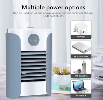 

Mini Portable Air Conditioner 3-Speed Conditioning Humidifier Purifier USB Cooling Fan Humidifier With FM Bluetooth