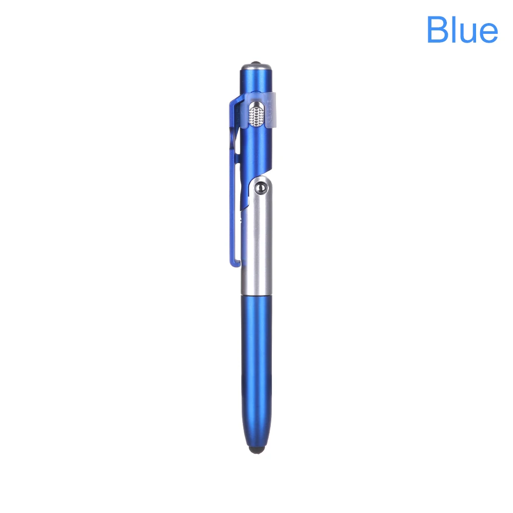 4 в 1 Складная шариковая ручка, стилус для экрана, сенсорные ручки, Универсальный мини емкостный карандаш, светодиодный, для планшета, Аксессуары для мобильных телефонов - Цвета: Blue