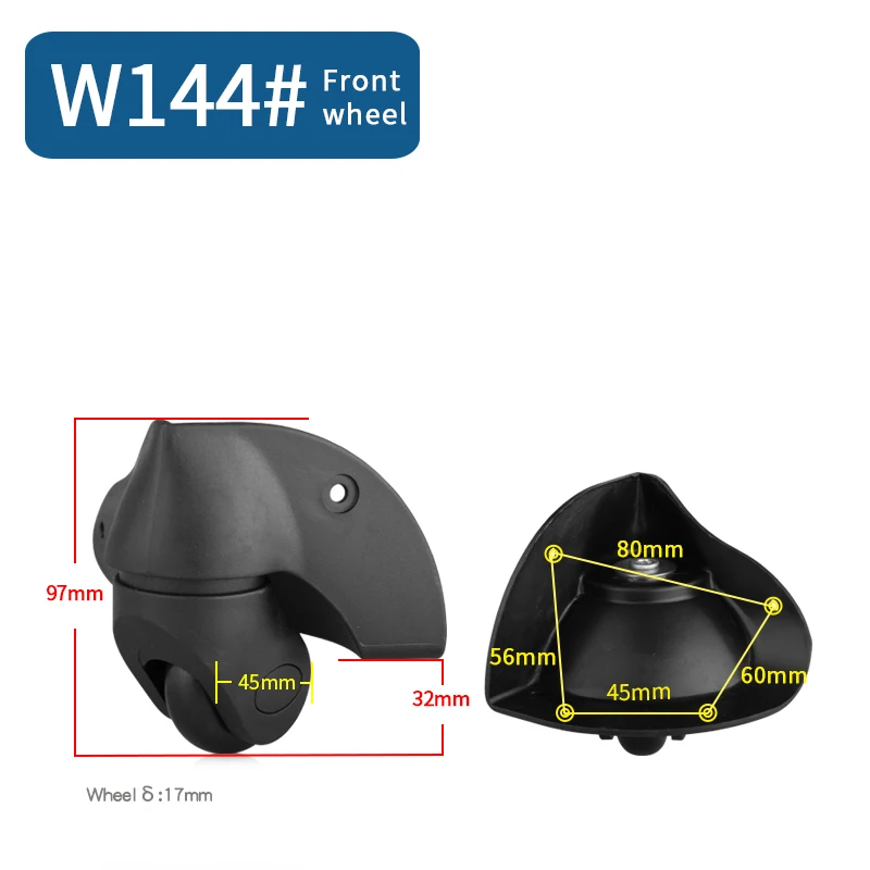 W144(2 Wheels)Front Чемодан для багажа, сменные колеса, Высококачественная дорожная сумка, запчасти для ремонта, износостойкий набор инструментов, новая мода, бесшумные колеса - Цвет: W144(2 Wheels)Front