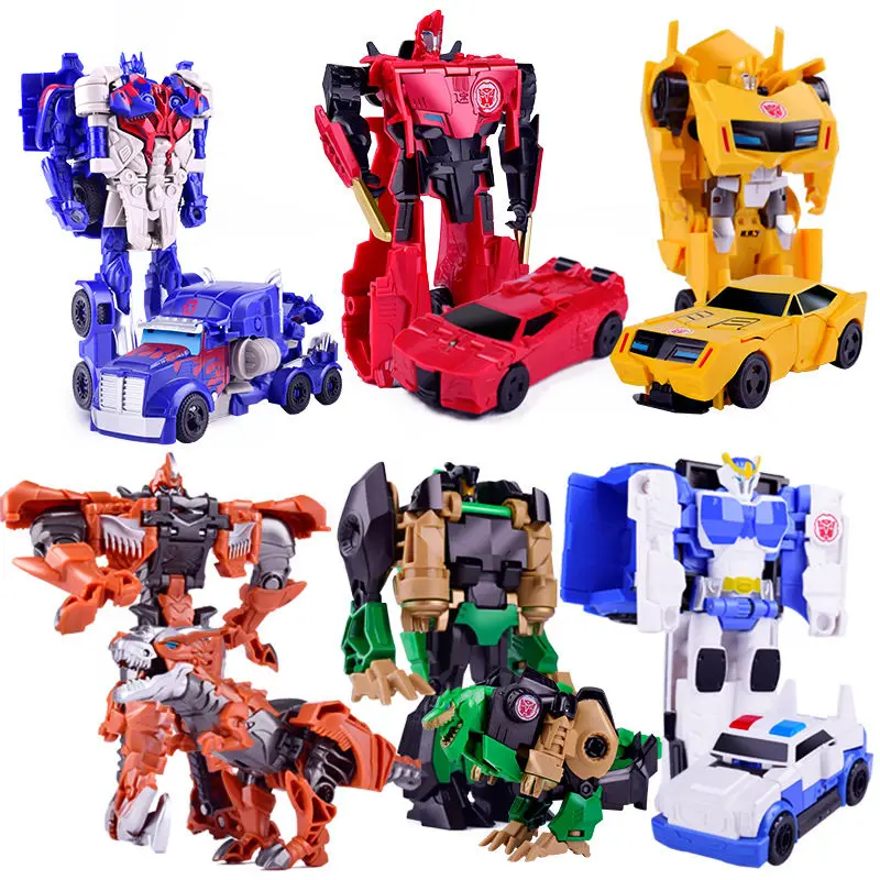Transformation Robot Car Truck Dinosaur Action Figures Plastic Mini Deformation Vehicle Model Toy For Kids