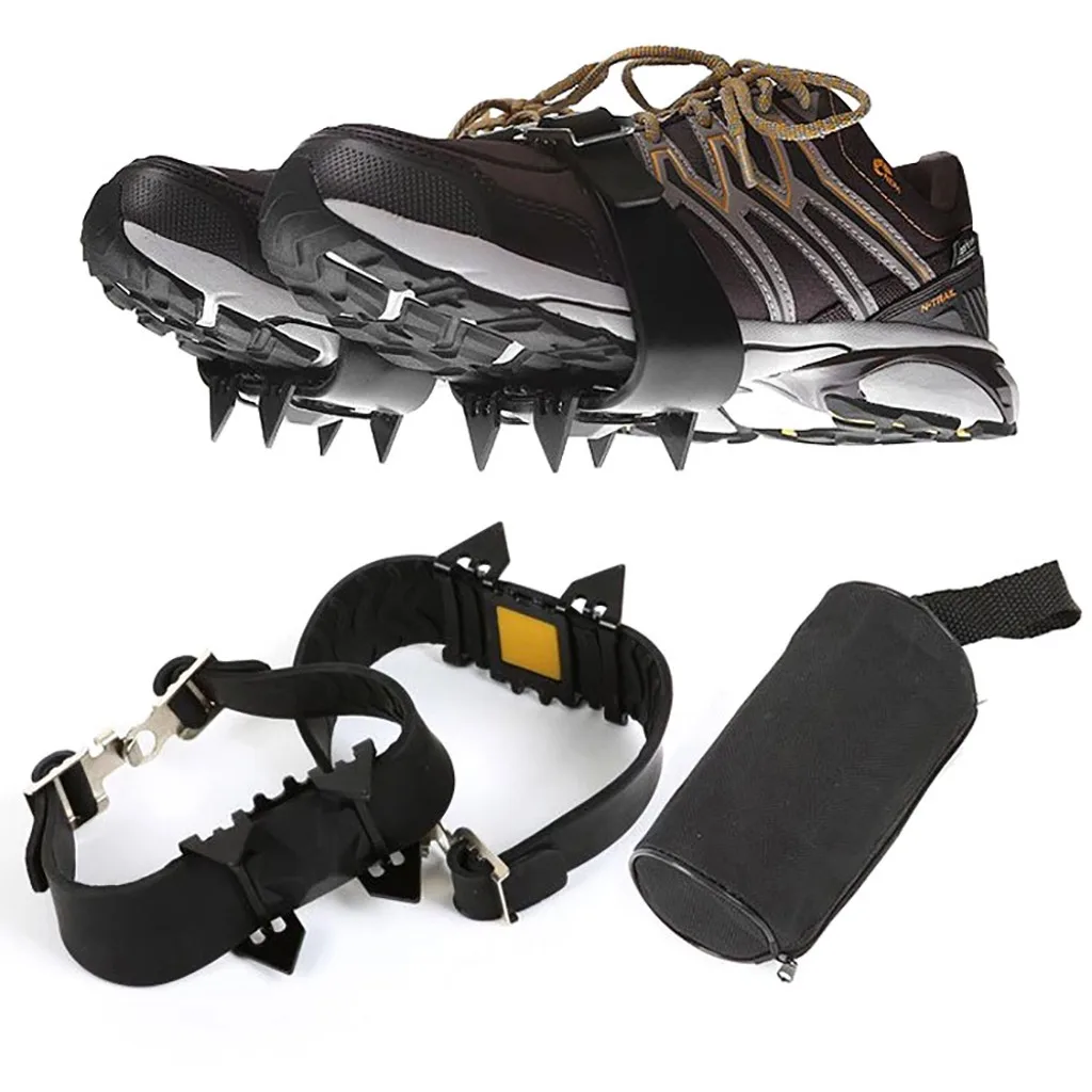 Противоскользящие шипы для скалолазания на снегу, Ледяные Когти, обувь для прогулок, противоскользящая ледяная куртка, обувь и шина, 4 заклепки