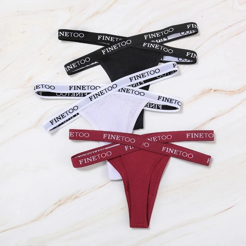 

Sexy Cross Strap Women High Waist Panties Letter Waisted Thongs Cotton G-string Femme Hollow Out Lady Briefs Lingerie M-XL