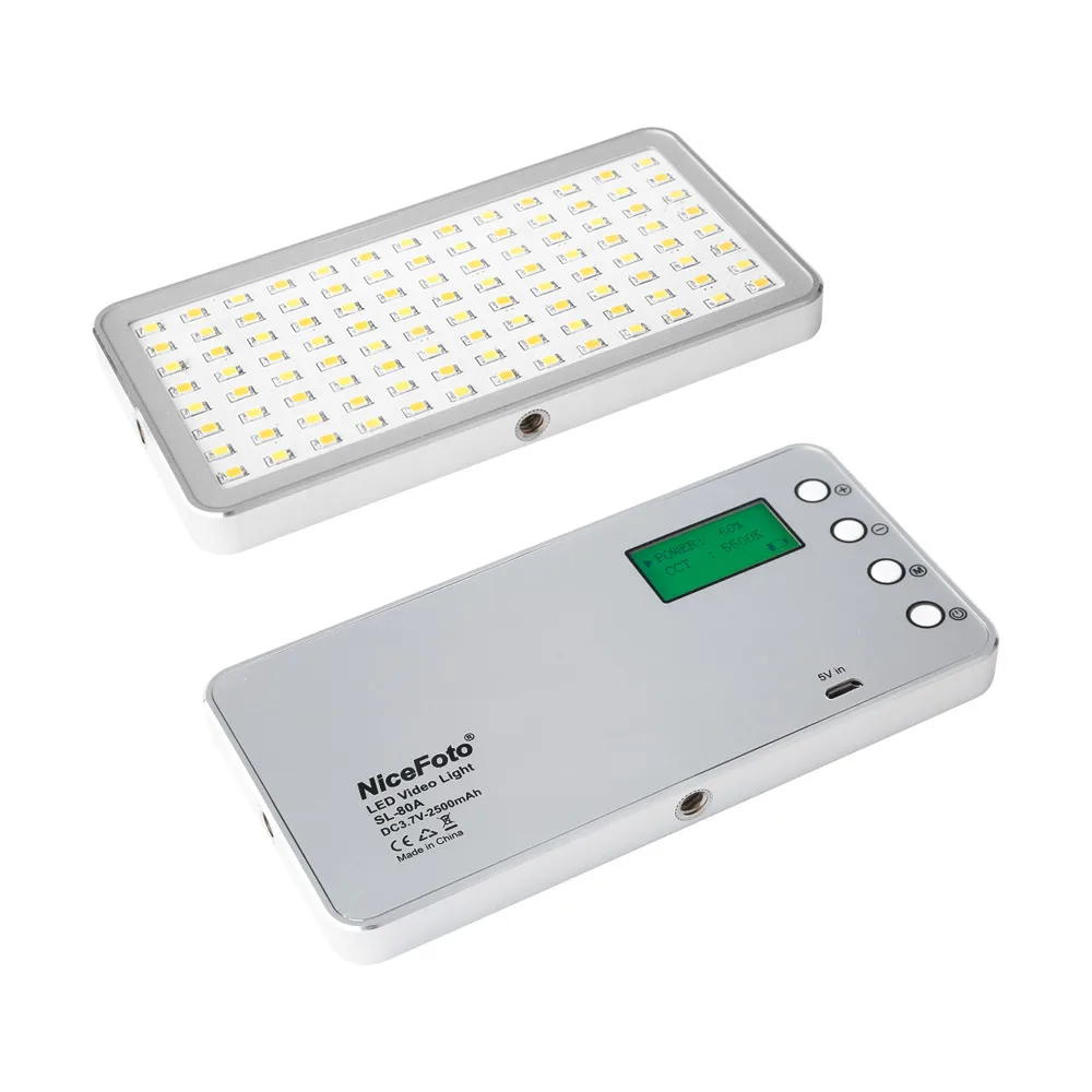 NiceFoto SL-80A 3200K-6500K 10W Светодиодная лампа для видеосъемки с регулируемой яркостью
