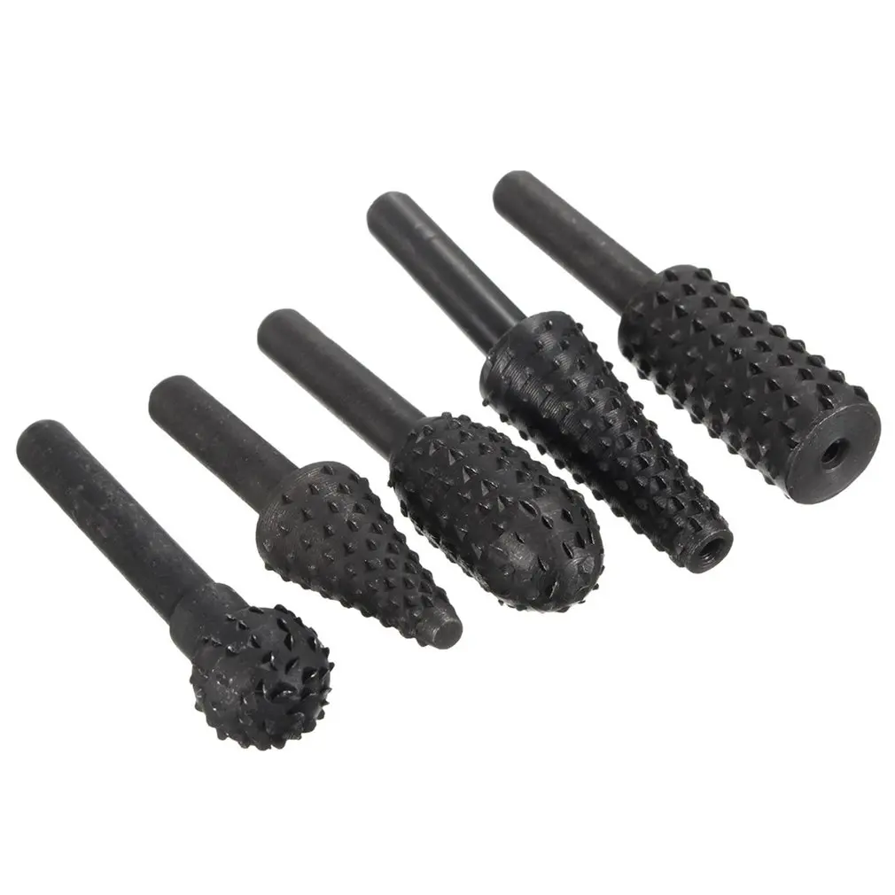Набор вращающихся заусенцев из карбида двойного кроя-5 шт. 6 мм (1/4 &quot) Хвостовик