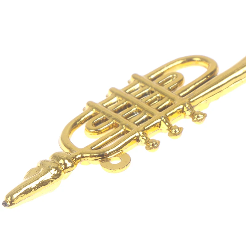 24Pcs/Set Mini Golden Trumpet Saxophone Wind instruments Doll Musical Instrument for Dolls Music House Bar Doll Accessories